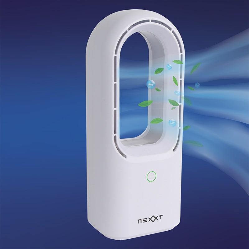 NEXXT Bladeless Ventilator met LED Licht – Stille Tafelventilator zonder Bladen