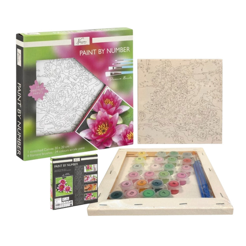 Nassau Schilderen op Nummer Bloemen 20x20 cm – Creatieve DIY Schilder Set