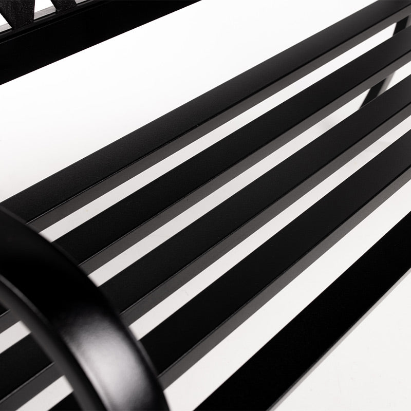 Nexxt Stalen Tuinbank met Hoes – 2-Persoons Tuinbank Zwart Weerbestendig