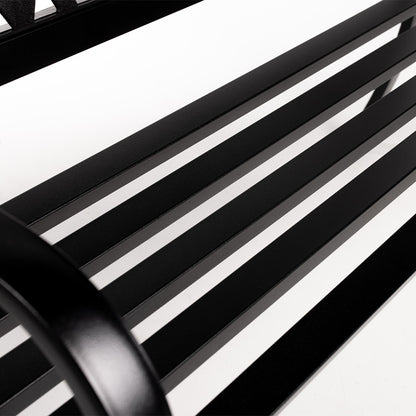 Nexxt Stalen Tuinbank met Hoes – 2-Persoons Tuinbank Zwart Weerbestendig