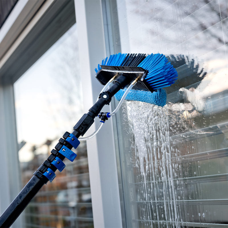 Nexxt Telescopische Waterbezem 4,6M – Wasborstel met Waterslang en Zeepdispenser