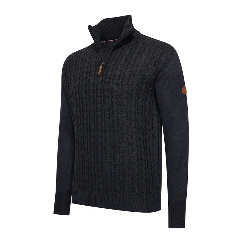 Selt Half Zip Kabeltrui – Tijdloze Stijl en Comfort in Ecru & Navy
