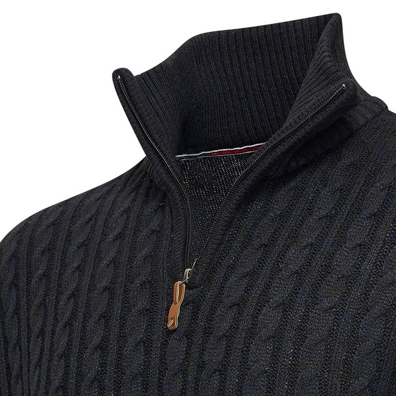 Selt Half Zip Kabeltrui – Tijdloze Stijl en Comfort in Ecru & Navy