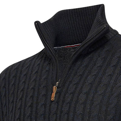 Selt Half Zip Kabeltrui – Tijdloze Stijl en Comfort in Ecru & Navy