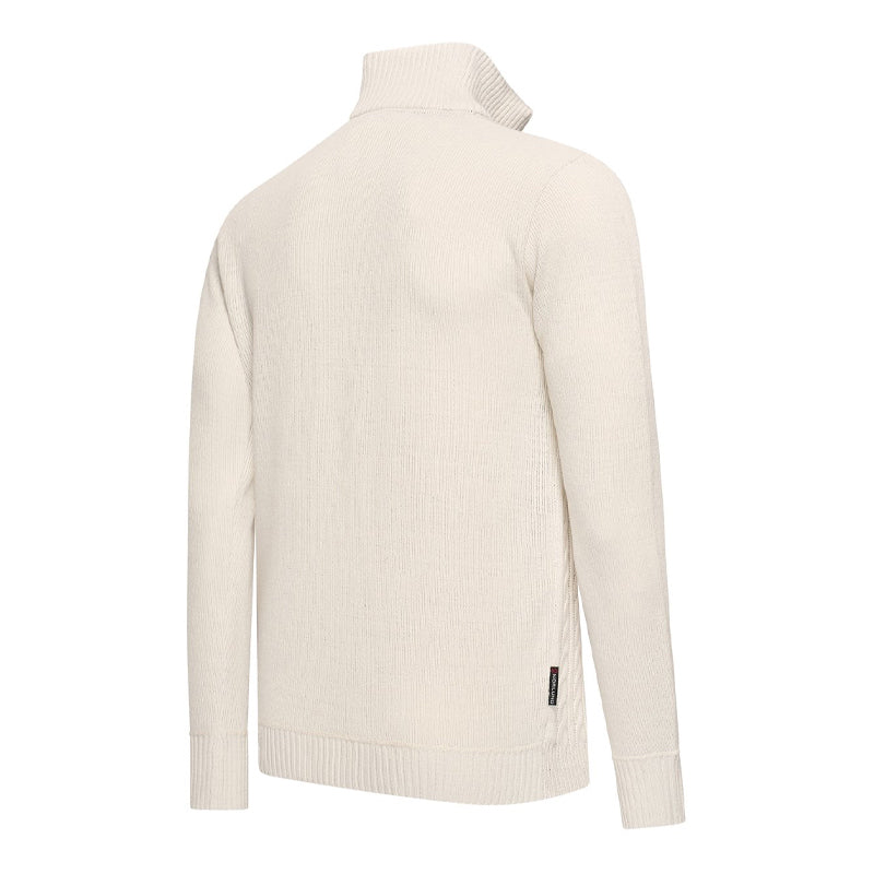 Selt Half Zip Kabeltrui – Tijdloze Stijl en Comfort in Ecru & Navy