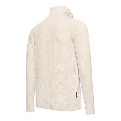 Selt Half Zip Kabeltrui – Tijdloze Stijl en Comfort in Ecru & Navy