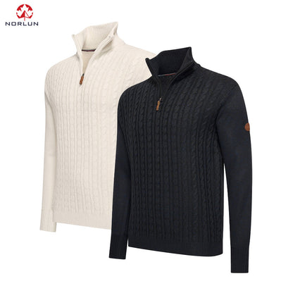 Selt Half Zip Kabeltrui – Tijdloze Stijl en Comfort in Ecru & Navy