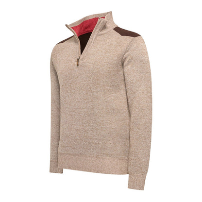 Half Zip Trui Sipan – Stijlvolle Warmte in Indigo en Beige