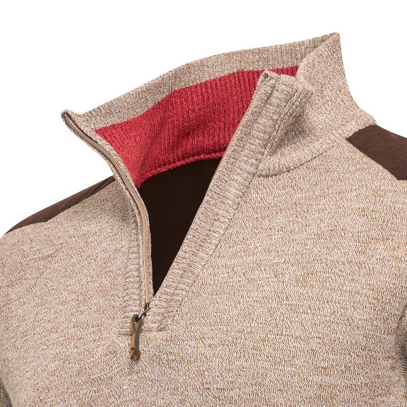 Half Zip Trui Sipan – Stijlvolle Warmte in Indigo en Beige