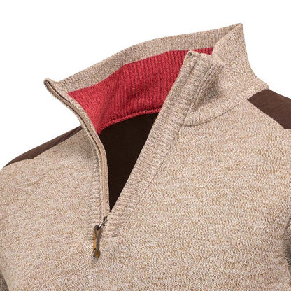 Half Zip Trui Sipan – Stijlvolle Warmte in Indigo en Beige