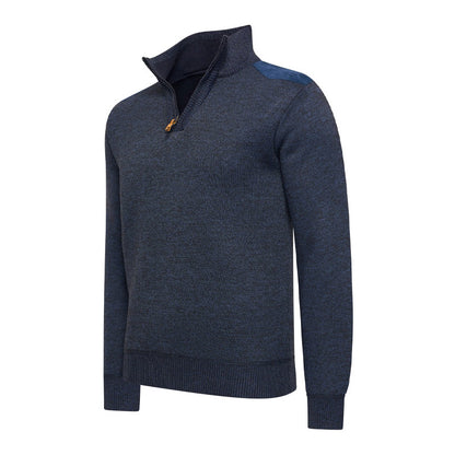 Half Zip Trui Sipan – Stijlvolle Warmte in Indigo en Beige