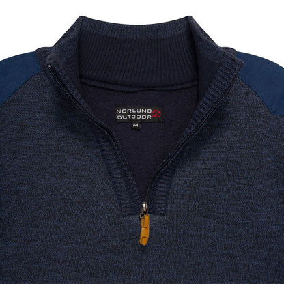 Half Zip Trui Sipan – Stijlvolle Warmte in Indigo en Beige