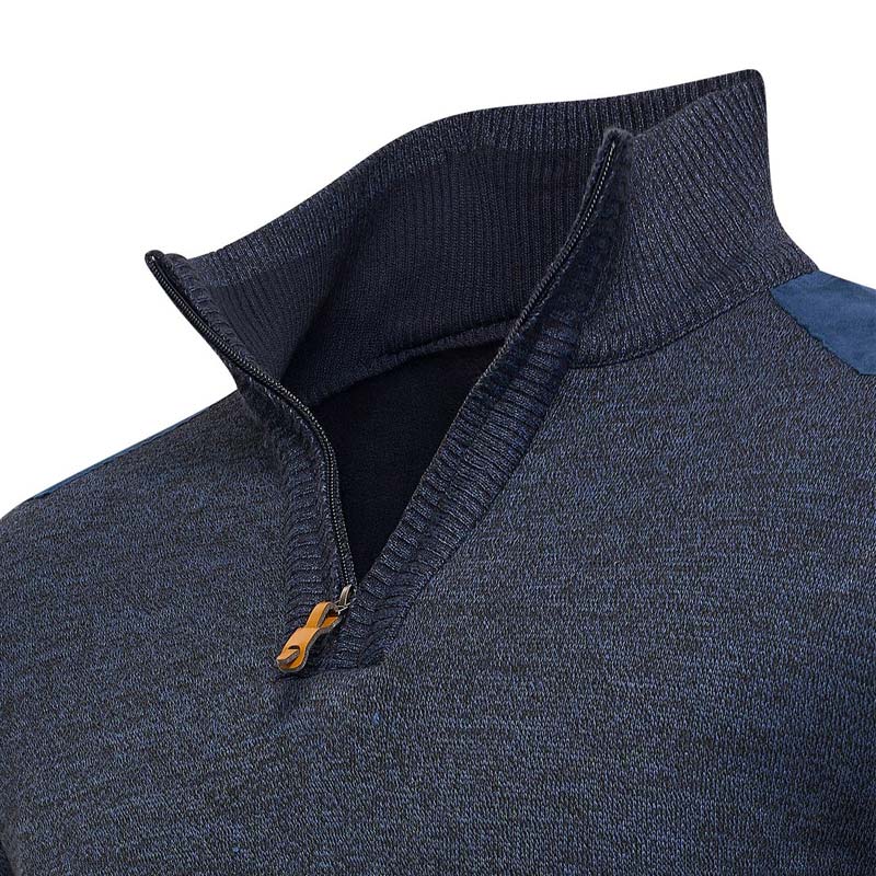 Half Zip Trui Sipan – Stijlvolle Warmte in Indigo en Beige