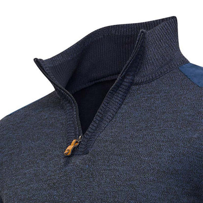 Half Zip Trui Sipan – Stijlvolle Warmte in Indigo en Beige