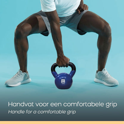 Orange Gym Vinyl Kettlebell 4KG – Comfortabele Kettlebell voor Thuis Fitness