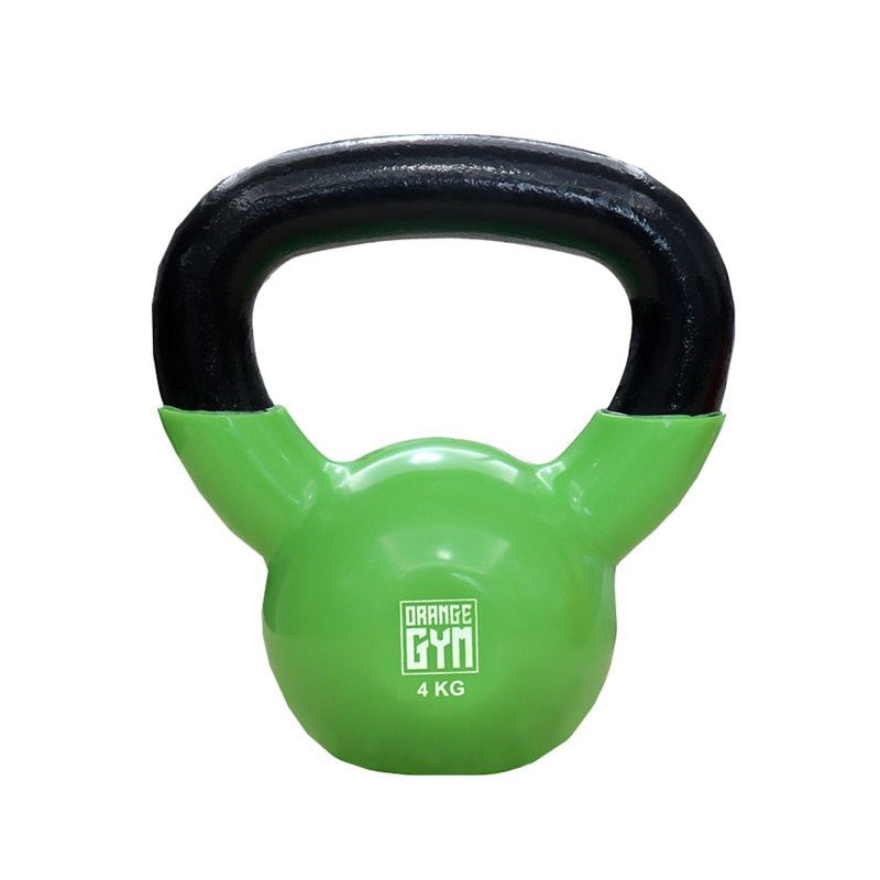 Orange Gym Vinyl Kettlebell 4KG – Comfortabele Kettlebell voor Thuis Fitness