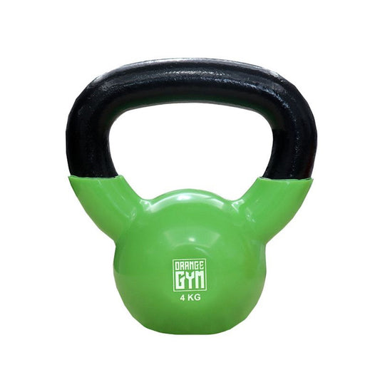 Orange Gym Vinyl Kettlebell 4KG – Comfortabele Kettlebell voor Thuis Fitness