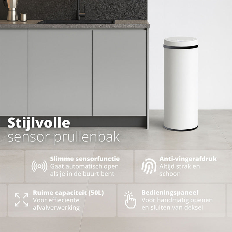 Peak Sensor Prullenbak 50L – Hygiënisch en Modern