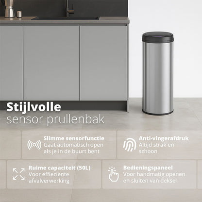 Peak Sensor Prullenbak 50L – Hygiënisch en Modern