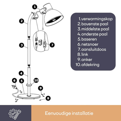 Perel Patio Heater Lantern 2000W – Staande Terrasverwarmer