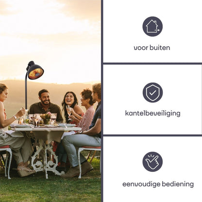 Perel Patio Heater Lantern 2000W – Staande Terrasverwarmer