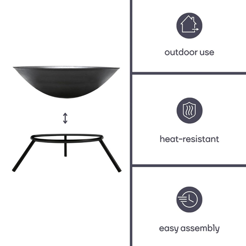Perel Vuurkorf Gietijzer 56 cm – Robuuste Fire Bowl voor Tuin en Terras