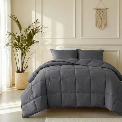 Lazy Dekbed Percale – Antraciet, Taupe & Beige