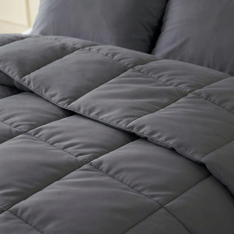 Lazy Dekbed Percale – Antraciet, Taupe & Beige