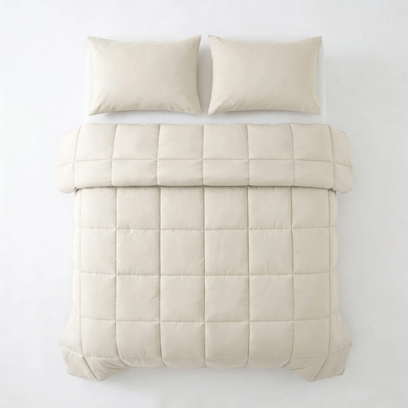 Lazy Dekbed Percale – Antraciet, Taupe & Beige