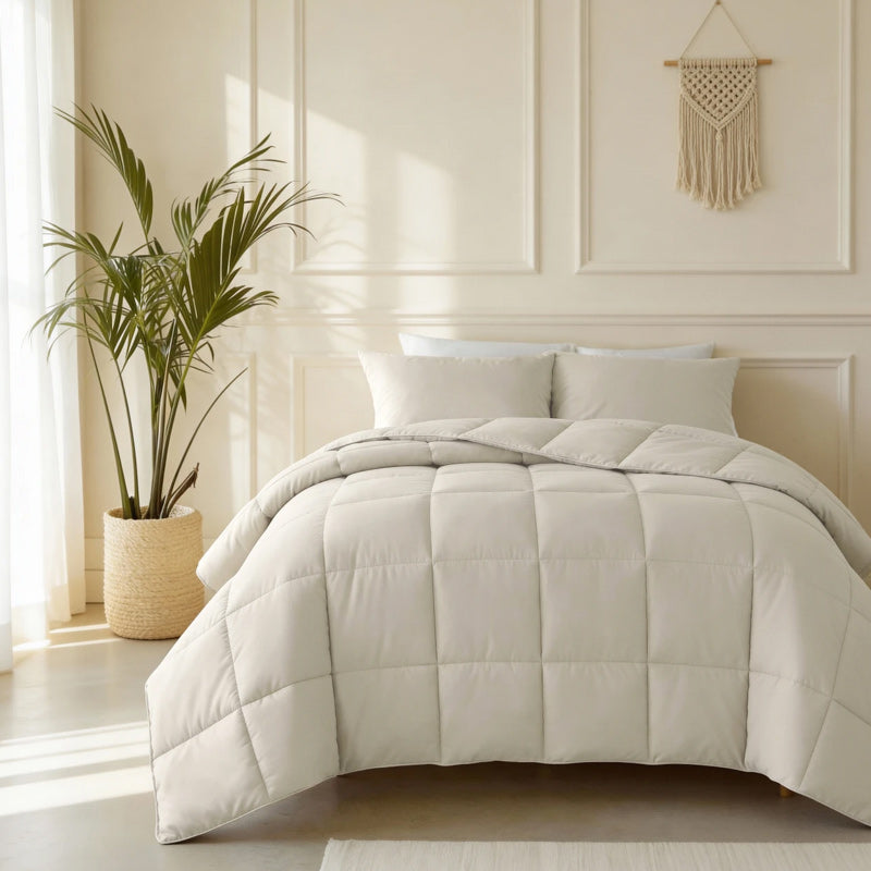 Lazy Dekbed Percale – Antraciet, Taupe & Beige