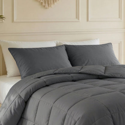 Lazy Percale Kussenslopen 2‑Pack – Antraciet, Taupe & Beige (60×70 cm)