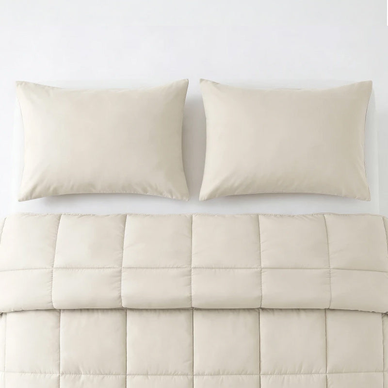 Lazy Percale Kussenslopen 2‑Pack – Antraciet, Taupe & Beige (60×70 cm)