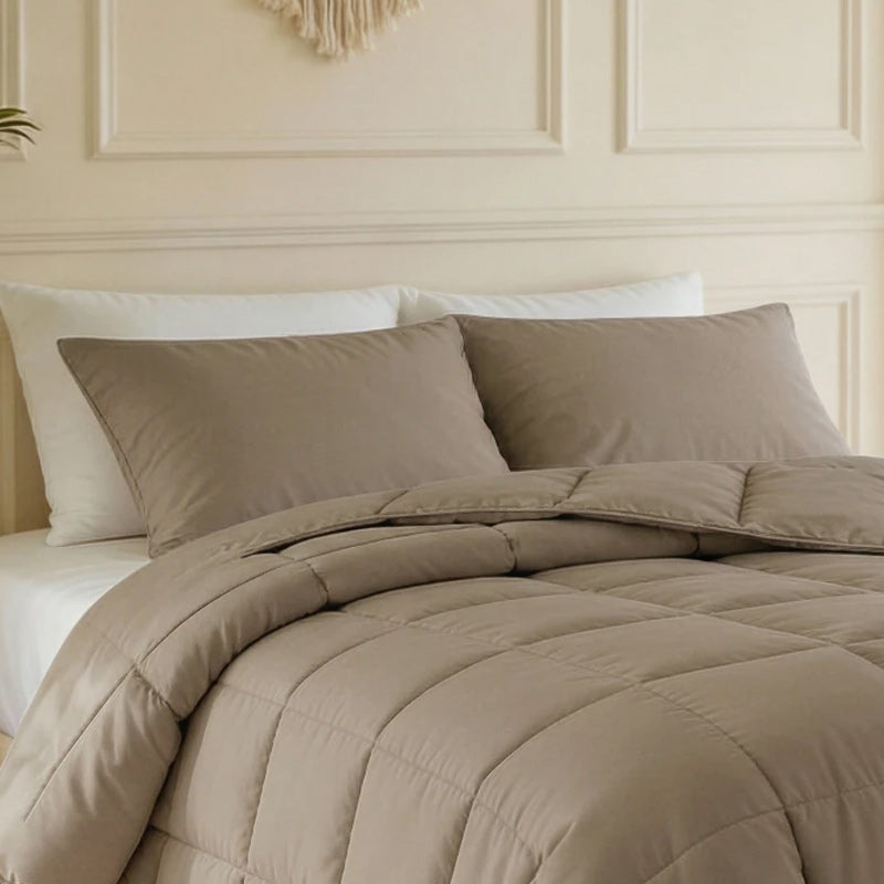 Lazy Percale Kussenslopen 2‑Pack – Antraciet, Taupe & Beige (60×70 cm)