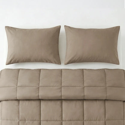 Lazy Percale Kussenslopen 2‑Pack – Antraciet, Taupe & Beige (60×70 cm)