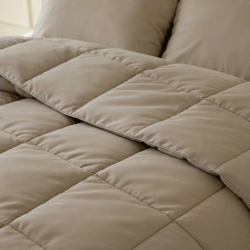 Lazy Dekbed Percale – Antraciet, Taupe & Beige