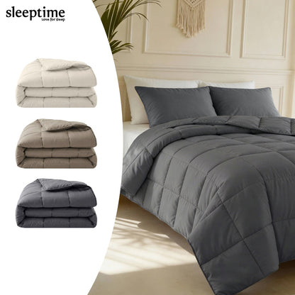 Lazy Dekbed Percale – Antraciet, Taupe & Beige