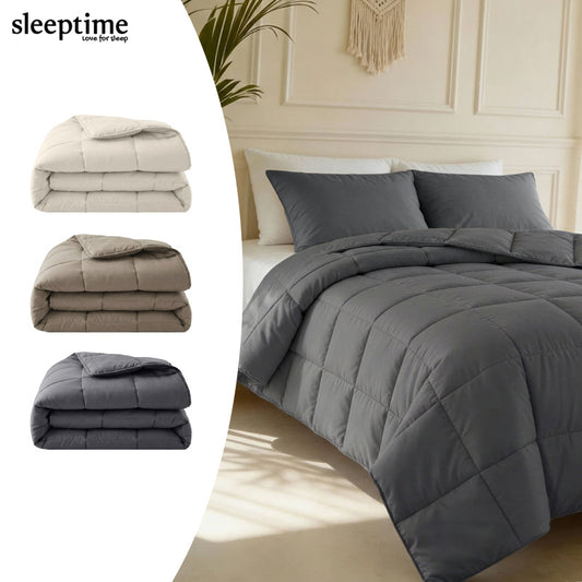 Lazy Dekbed Percale – Antraciet, Taupe & Beige