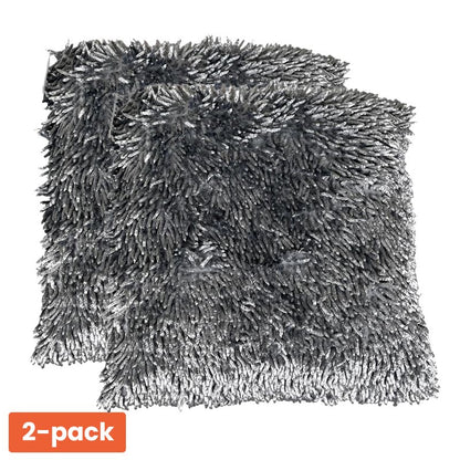 Shaggy Sierkussens 40x40 cm 2-Pack – Zachte Katoenen Kussens in 3 Kleuren