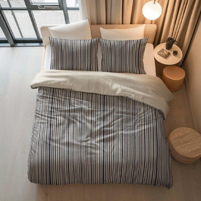 Pure Dekbedovertrekken – Blue Regatta, Linear Linen, Blue Willow & Clay Contours
