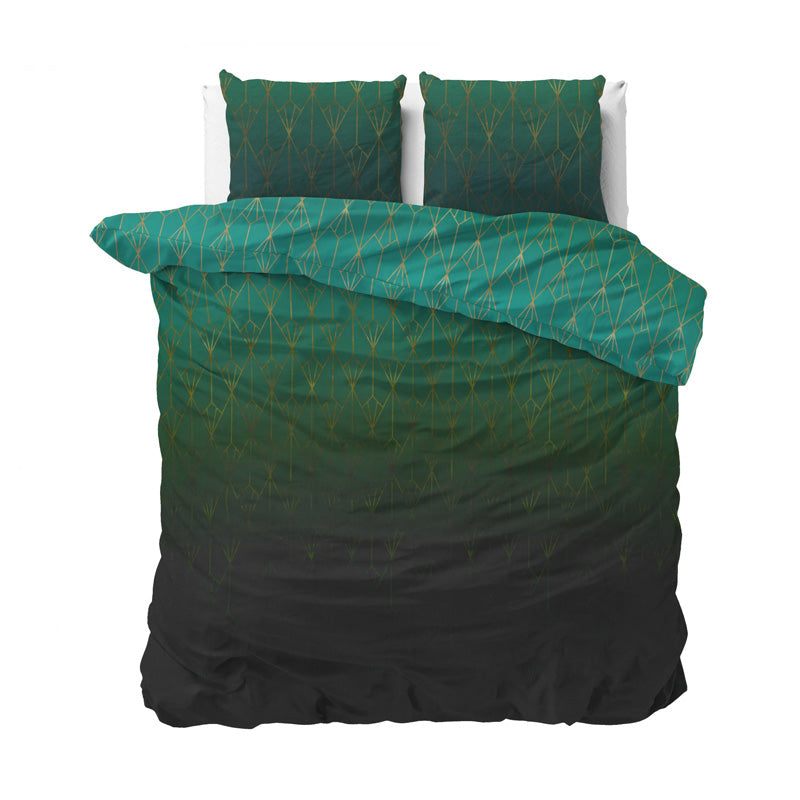 1+1 actie - Dekbedovertrek Bowen Groen