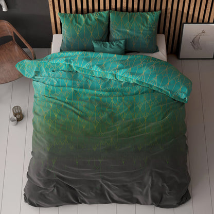 1+1 actie - Dekbedovertrek Bowen Groen