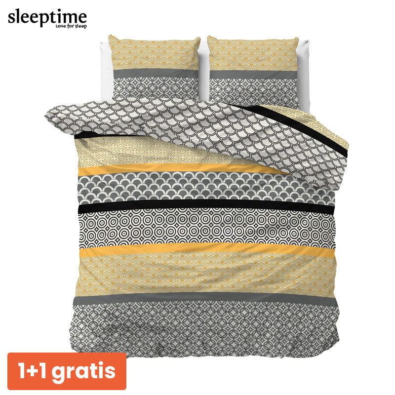 1+1 actie - Dekbedovertrek Chezka Grijs