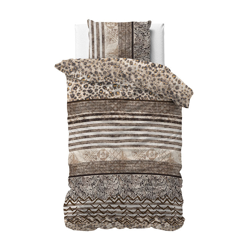 1+1 actie - Dekbedovertrek Cozy Panther Bruin