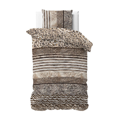 1+1 actie - Dekbedovertrek Cozy Panther Bruin