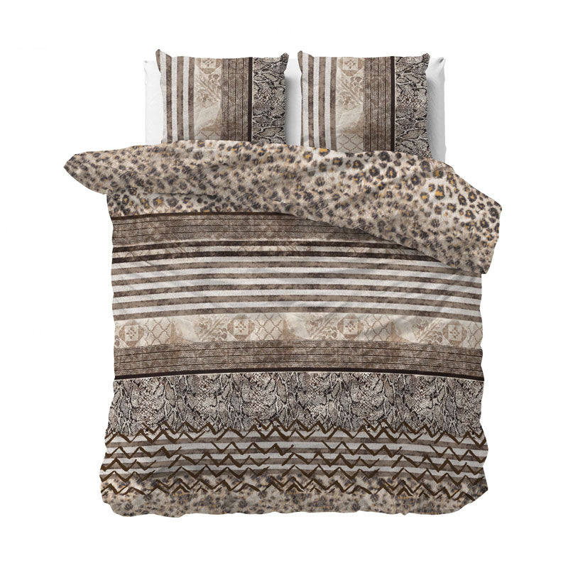 1+1 actie - Dekbedovertrek Cozy Panther Bruin