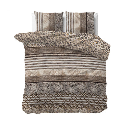 1+1 actie - Dekbedovertrek Cozy Panther Bruin