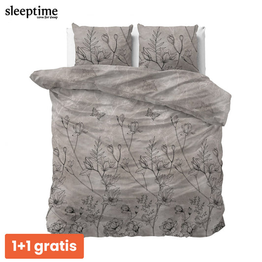 1+1 actie - Dekbedovertrek Dora Taupe