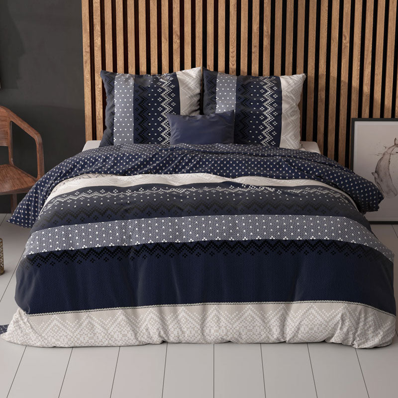 1+1 actie - Dekbedovertrek Elisabeth Navy