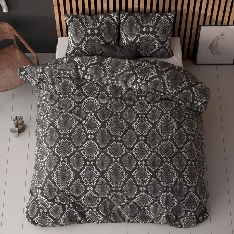 1+1 actie - Dekbedovertrek Riley Antraciet