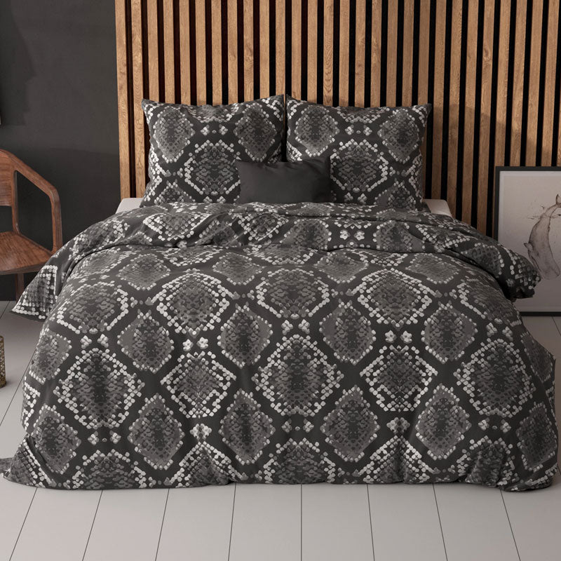 1+1 actie - Dekbedovertrek Riley Antraciet